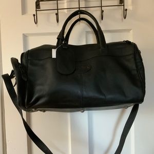 Duffel  bag leather black with carry strap